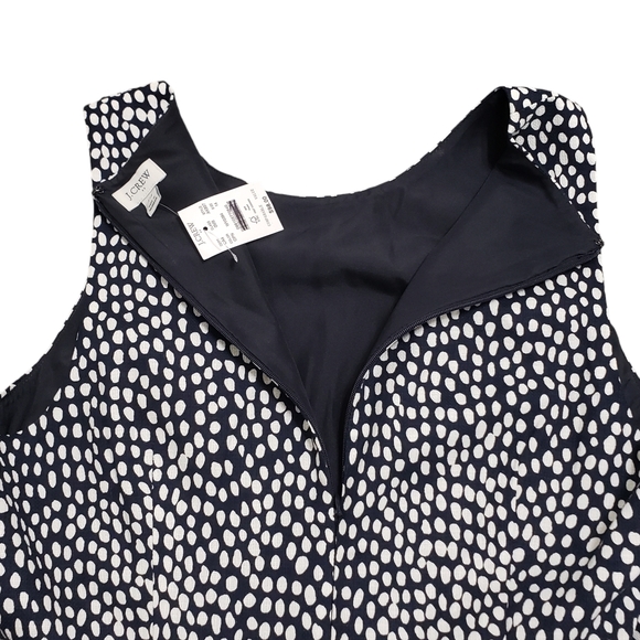 J Crew Cotton Polka Dot Sheath Dress Size 14 Knee Length Midi Sleeveless - Picture 12 of 12